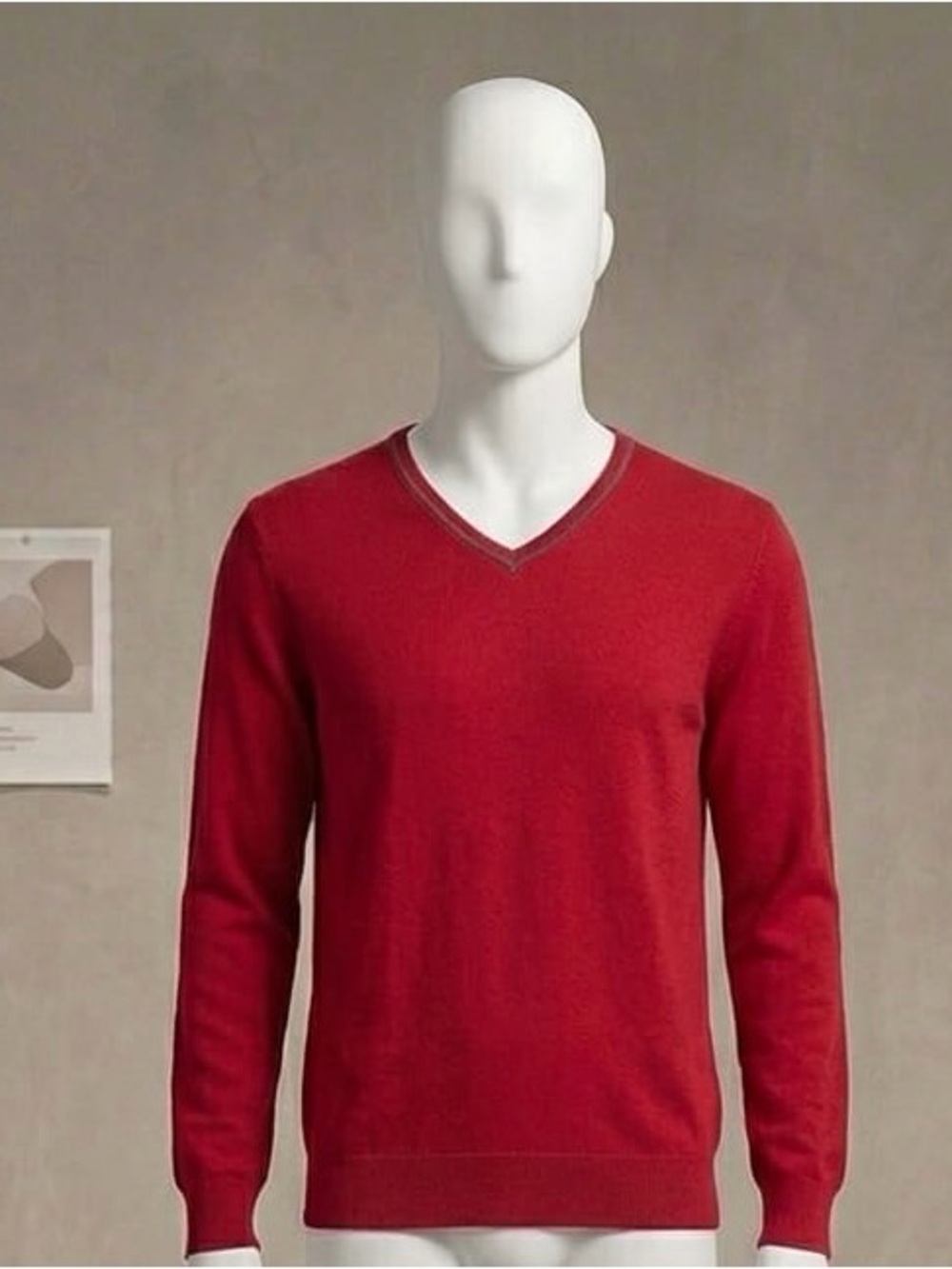 Joseph Men's Deep Red V-Neck Sweater